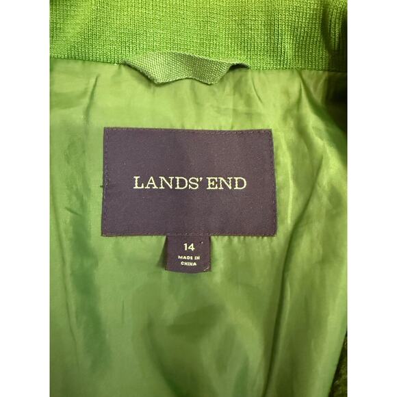 Lands’ End Women’s Wool Blend Jacket Green Full Zip Warm Outerwear Coat 14 READ - Picture 5 of 6